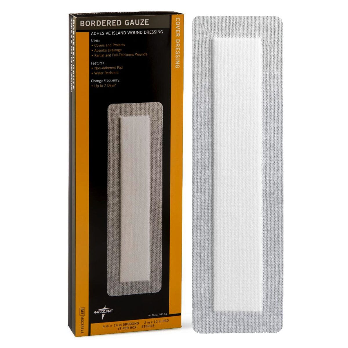 Bordered Gauze Adhesive Island Wound Dressing, 4  x 14  Fashion